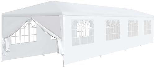 vidaXL Partyzelt 3x6m Weiß Gartenzelt Zelt Festzelt Bierzelt Pavillon Garten