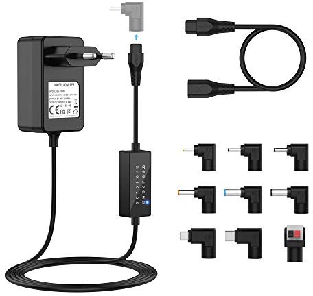 BERLS 36W USB Adaptateur Alimentation Universelle,Transformateur Universel Bloc d'alimentation 20V 19V 18V 17V 16V 15V 14V 13V 12V 11V 10V 9V 8V 7V 6V 5V, AC/DC Chargeur Secteur, Max 3000mA