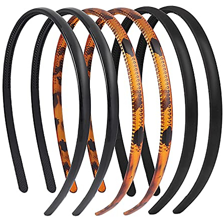 Diademas de plástico unidos, 6 unids Diadema Peine de plástico de dientes de apriete Cabello con diente unisex para mujeres niñas 8mm
