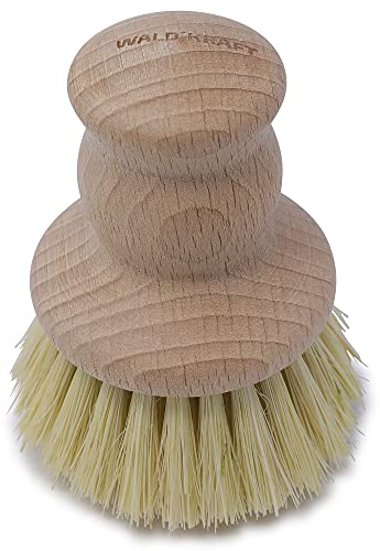 WALDKRAFT Topfbürste reinigt Starke Verschmutzungen aus Pfannen, Töpfe, Vegane Borsten, Hitzebeständig, Made in Germany (Fibre Besatz, 1)