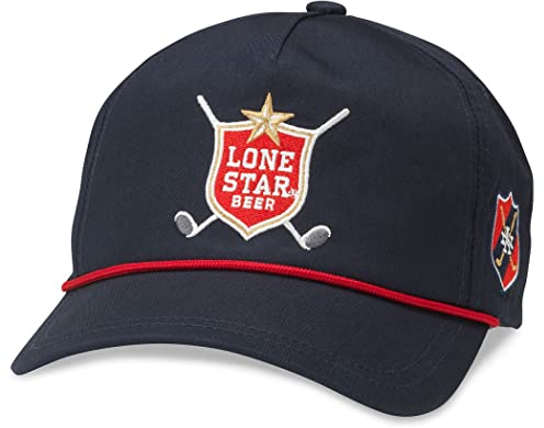 AMERICAN NEEDLE Lone Star Mütze mit Bier-Logo, leicht, Seil, Snapback-Hut, Marineblau, Marineblau, Einheitsgröße