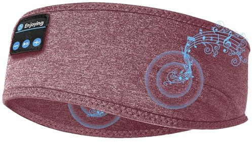 Sleep Mask Headphones Bluetooth Headband for Men & Women - Eye Mask for Travel, Nap, Meditation, Relaxation (Red)