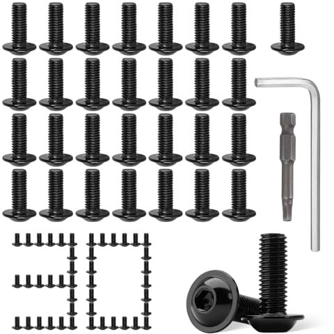 30 Piezas Tornillo M6 Tornillos Hexagonales de Cabeza Redonda Tornillos de Cabeza Alomada M6 Tornillos Acero Inoxidable Tornillos Allen M6×16mm para el Montaje de Muebles Maquinaria