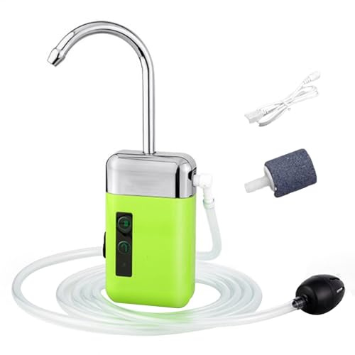Aireador Recargable, Bomba de oxígeno para Acuario, Bomba de aire de Salida de agua inductiva con Conjunto de oxígeno de bombeo de luces para Transportar Pescado