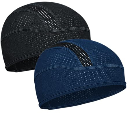 ROCK TAKIN Gorras de calavera para hombre, forro de casco refrescante, absorbe el sudor, gorra de ciclismo debajo del casco, gorra de malla para bicicleta de fútbol