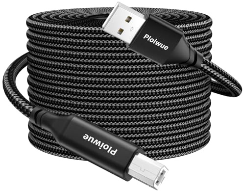 Câble d'imprimante USB 2.0 - 4 m - USB A vers USB B - Câble USB 2.0 type B - Scanner haute vitesse - Compatible avec Lexmark Dell HP Canon Epson Xerox Brother DAC et plus encore (noir)