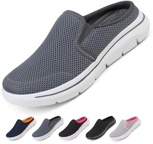 Ulicox Sabot Femme Homme Mules Souple Confortable Chaussons de Jardin Pantoufle Respirante Antidérapant Chaussures Gris 40