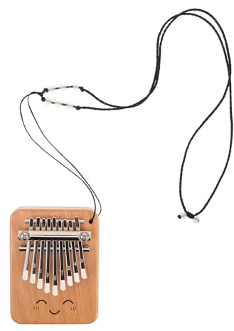 Totority Mini Kalimba de Madera Maciza 9 Teclas Piano de Pulgar Portátil para Principiantes con Orificio para Colgar, Instrumento Musical Pequeño Amantes Música