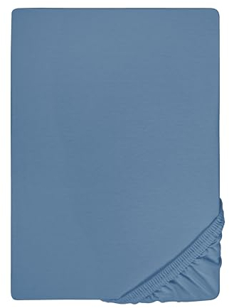 biberna Feinjersey-Spannbetttuch 0077144 azurblau 1x 90x190 cm - 100x200 cm