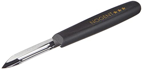 Couteau Éplucheur - 2 tranchants - Noir - Acier Inox - Lame 9cm - Épluche Légumes, Fruits - Préparation Culinaire - Gauchers - Droitiers - Qualité Professionnelle - 01419K