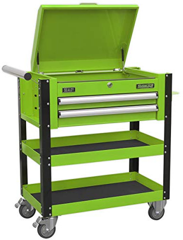 Sealey Ap760Mhv Heavy-Duty Mobile Tool & Parts Trolley 2 Drawers & Lockable Top
