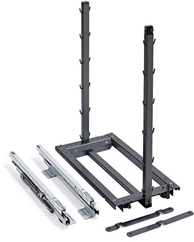 SOTECH Dispensa Junior III anthrazit Bodenmontage für 400 mm Unterschrank Auszugsrahmen Küchenschrankauszug