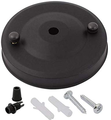 Icole Rosace de plafond vintage en métal, noir