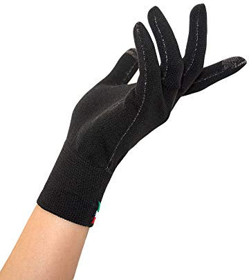 Relaxsan UNIMA GO [Noir, S/M] - Gants antibactériens lavables réutilisables en fil Dryarn et argent X-Static