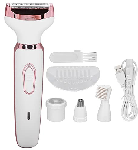 Rasoio Elettrico da Donna per Bikini, Rasoio Elettrico da Donna 4 in 1 Rasoio da Donna, Rasoio Elettrico per Sopracciglia Rasatura a Secco e Bagnato Lama in Acciaio Inossidabile Rimozione dei Peli del