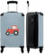 NoBoringSuitcases.com® Koffer Junge Handgepäck Hartschalenkoffer Klein Trolli - Kinder - Bauernhof - Traktor - Fahrzeuge - Rot - 55x35x20cm
