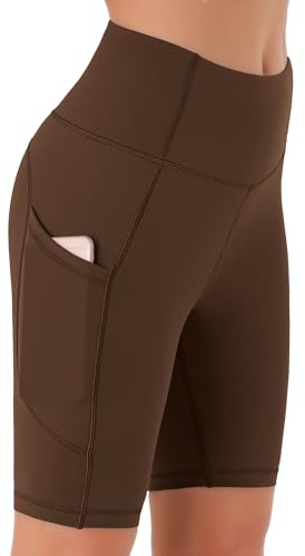 Persit Kurze Sporthose Damen, High Waist Radlerhose Sport Shorts Sommer Cycling Bike Leggins Tiramisu XS
