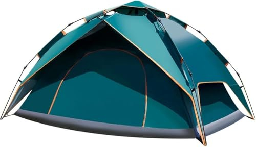 Campingzelt, automatisches Instant Pop up Zelt für 2-3 Personen, doppelschichtiges Wind und wasserdichtes Zelt, Übernachtungszelt geeignet für Wanderungen und Familienreisen(Dunkelgrün)