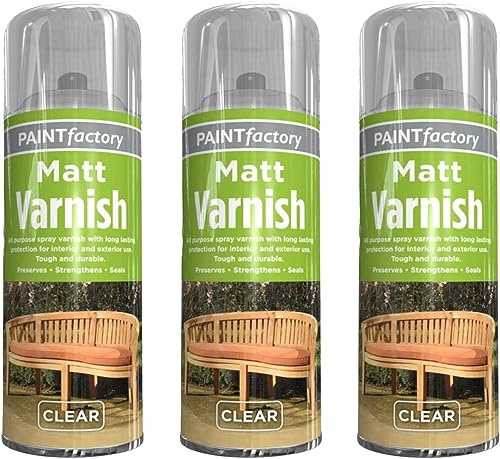 MIXEL Clear Varnish Spray Paint, Matte Finish, Tough and Durable, Long Lasting Performance, Easy to Use, Interior and Exterior Use Wooden Furniture, Cabinets, 200ml (3pcs)