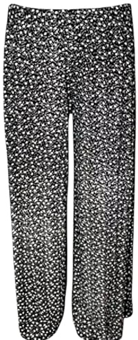 SXME MIGHT SAY Palazzo Wide Leg Flared Elasticated Stretch Plus Size Plain Trousers - Black Floral Print 24-26 Plus