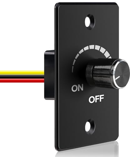 acegoo 12V LED dimmer, hög sida PWM dimmerströmbrytare 6A roterande för båt husbil skåpbil släpvagn lastbil bil, fungerar med dimbar LED-ljus, enfärgsremsa ljus, aluminiumplåt (1pack)