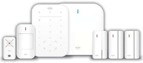 ELRO AS98S Home2 - Sistema de Alarma inalámbrico Inteligente - WiFi - Función gsm - Probado como Mejor - con estación Base, Panel de Control, Detector de Movimiento, 3 contactos de Puerta/Ventana y