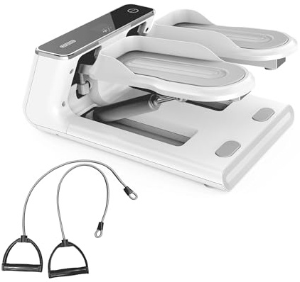 Mini stepper per esercizi a casa, capacità 150 kg, con display LCD e fasce, compatto per braccia e gambe