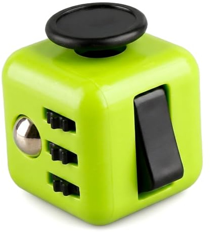 Fidget Cube Sensory Toy - Cubo antistress a 6 lati - Giocattolo portatile da scrivania verde per ufficio, aula e casa