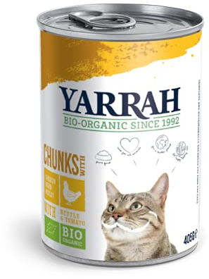 Yarrah Bröckchen Huhn 405g Bio Katzenfutter, 6er Pack (6 x 405g)