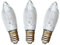 AUSWAHL 8V - 55V - netSells - 3er Set - 48V 3W Topkerze Riffelkerze Spitzschaftkerze - für Schwibbogen u. Lichterketten - für INNEN - für 5 Brennstellen - klar