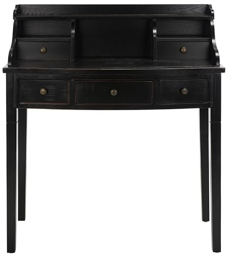 SAFAVIEH Landon Writing Wood Computer Desk, 36.2 Black AMH6516B