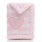 LANDOR Babydecke Doppellagig Weiche Flanell Winter Warme Streifen Babydecke Plüsch Decke Kuschelig Decke für Kinderwagen Rosa Herz