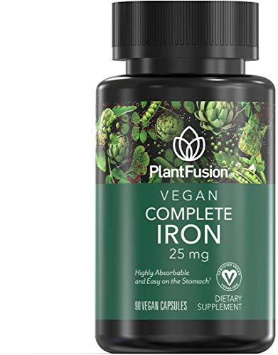 PlantFusion Vegan Iron Supplement with Ferrochel, 25mg, 90 Capsules