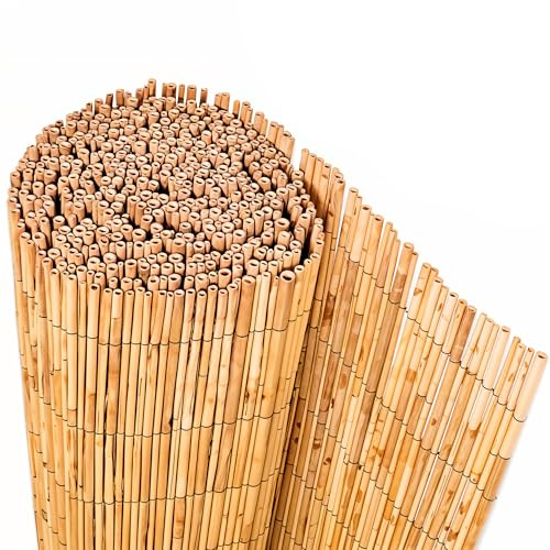 BLADO Bamboo Reed Screening – Thick Natural Bamboo Reed Fencing – Garden Screening for Wind Protection – Fence Panels (1M x 3M)