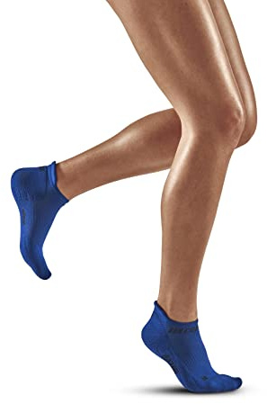 CEP - THE RUN COMPRESSION SOCKS NO SHOW for women | Extra short running socks in blue with compression | Regenerating compression socks for women | Size II | S