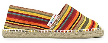 ALPARGATUS Espadrilles à rayures multicolores fabriquées à la main en Espagne, orange, 38 EU