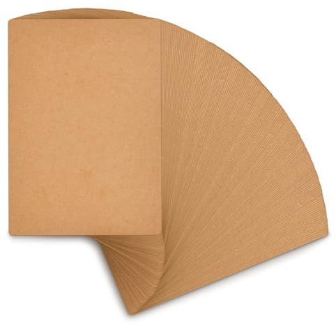 OFFCUP Postcard Paper Cardstock, 108pcs A6 Kraft Message Paper, 250gsm 4x6 Post Cards (Both Sides Blank), Index Cards Set for DIY, Printable Postcards Set, Round Corners