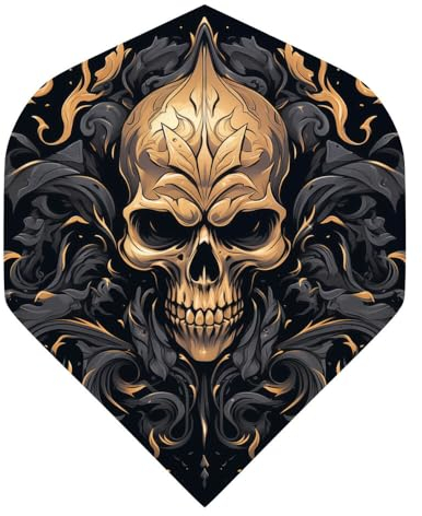 Dart Flights 100 Micron - Metal Skull - 4 Sets = 12 Stück