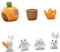 TOYANDONA 1 Satz 7st Mini-Ornament Puppenhaus-tierstatue Karotten-dekor Kaninchen Gartenverzierung Esstischdekoration Miniatur-Hasen Figur Aus Karottenharz Minihase Karotten Essen Süßer Hase