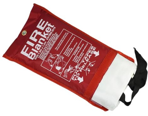 RIVERWELD Couverture Anti-Feu 1,2 m x 1,2 m - Protection Incendie Maison/Cuisine/Voiture - Ignifuge Norme EN 1869 - Pour Cheminée, Camping & BBQ