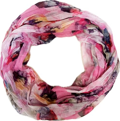 Jeamis blommor mandala silke loop gradient vår rund halsduk regnbåge unisex sommar lätt halsduk stola prickar, Blommor 25A rosa, 160 x 48 cm