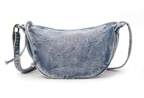 J26 Denim Tasche Crossbody Bag Schultertasche Jeans Bauchtasche Retro Canvas Vintage (Hellblau)