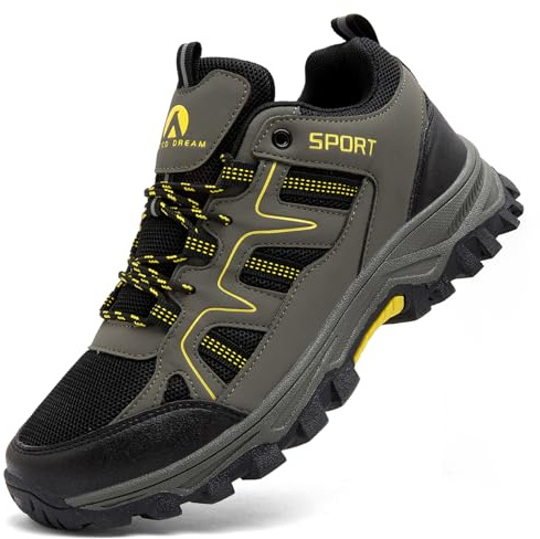 ASOCO DREAM Scarpe da Trekking Uomo Donna Scarpe da Escursionismo Arrampicata Sportive All'aperto Traspiranti Antiscivolo Calzature da Passeggio,Verde,39 EU