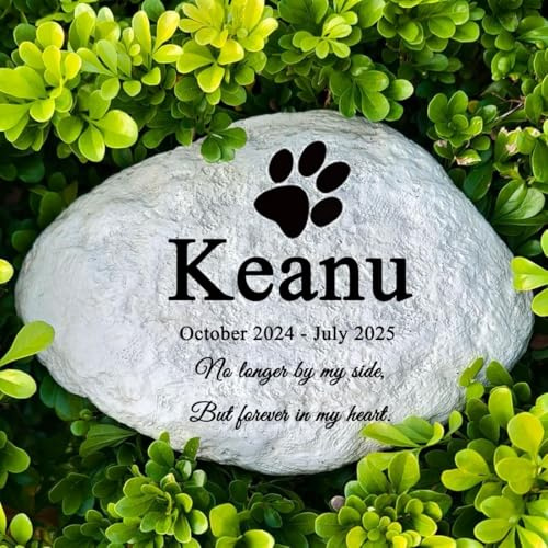 Personalized Pet Memorial Garden Stones, Paw Prints Dog Cat Headstone Grave Marker, Sympathy Pet Loss Gift For Dog Or Cat，Various Animal Patterns Available.
