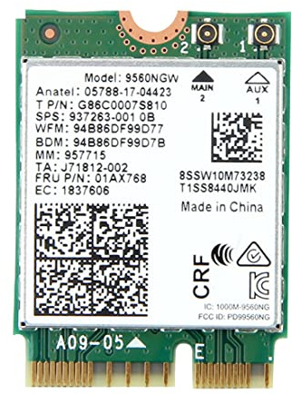 Glayent 1 scheda WiFi 9560NGW 1730 Mbit/S Wireless AC 9560 Dual Band 2,4 G 5 G Bluetooth 5.0 802.11 Ac M.2 CNVI