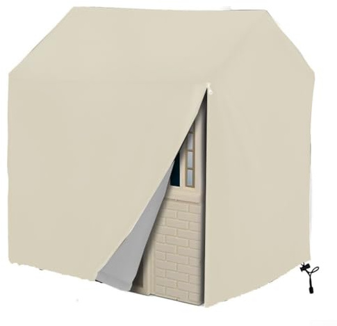 ZMdooreasy Copertura per casetta dei giochi da esterno in legno 210D, resistente, impermeabile, in tessuto Oxford antipolvere, protezione solare per mobili da giardino, con coulisse, vestibilità