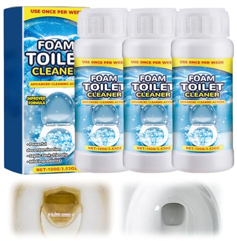 Toilet Cleaner, 2025 New Foam Cleaning Products for Toilet Bowl Quick Deep Cleaning Drain, Powerful Limescale Remover Powder Remove Dirt and Bad Odour (3)