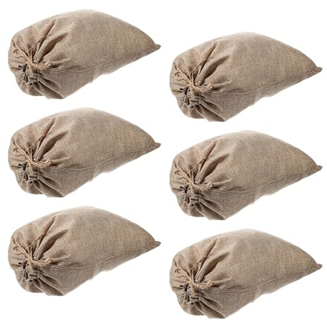 Mikinona 6pezzi Sacchetti Riutilizzabili in Lino Coulisse Sacchetti per Verdure e Patate Traspiranti per Conservazione di Frutta e Verdura