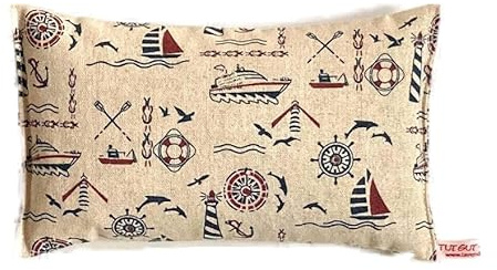 Generisch TUTGUT Lavendelkissen - 23 x 14 cm, Voller Lavendelblüten aus Frankreich und Spelz vom Biodinkel, Maritim, Duftkissen für Entspannung und Schlaf, Handgefertigt in Deutschland