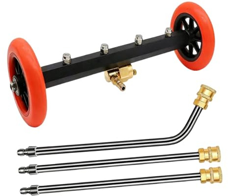 FLCPJGV Limpiador de Chasis de Automóvil con Accesorio de Limpiador Varilla Multifunción Escoba de Agua y Boquilla Especial Adecuado para Limpieza de Autos, Naranja